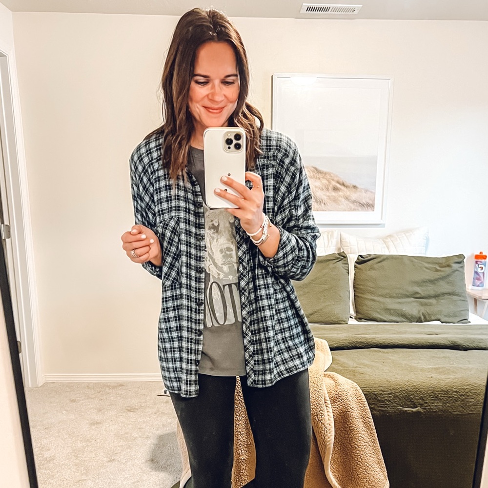 BDG Blue Plaid Shirt